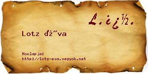 Lotz Éva névjegykártya